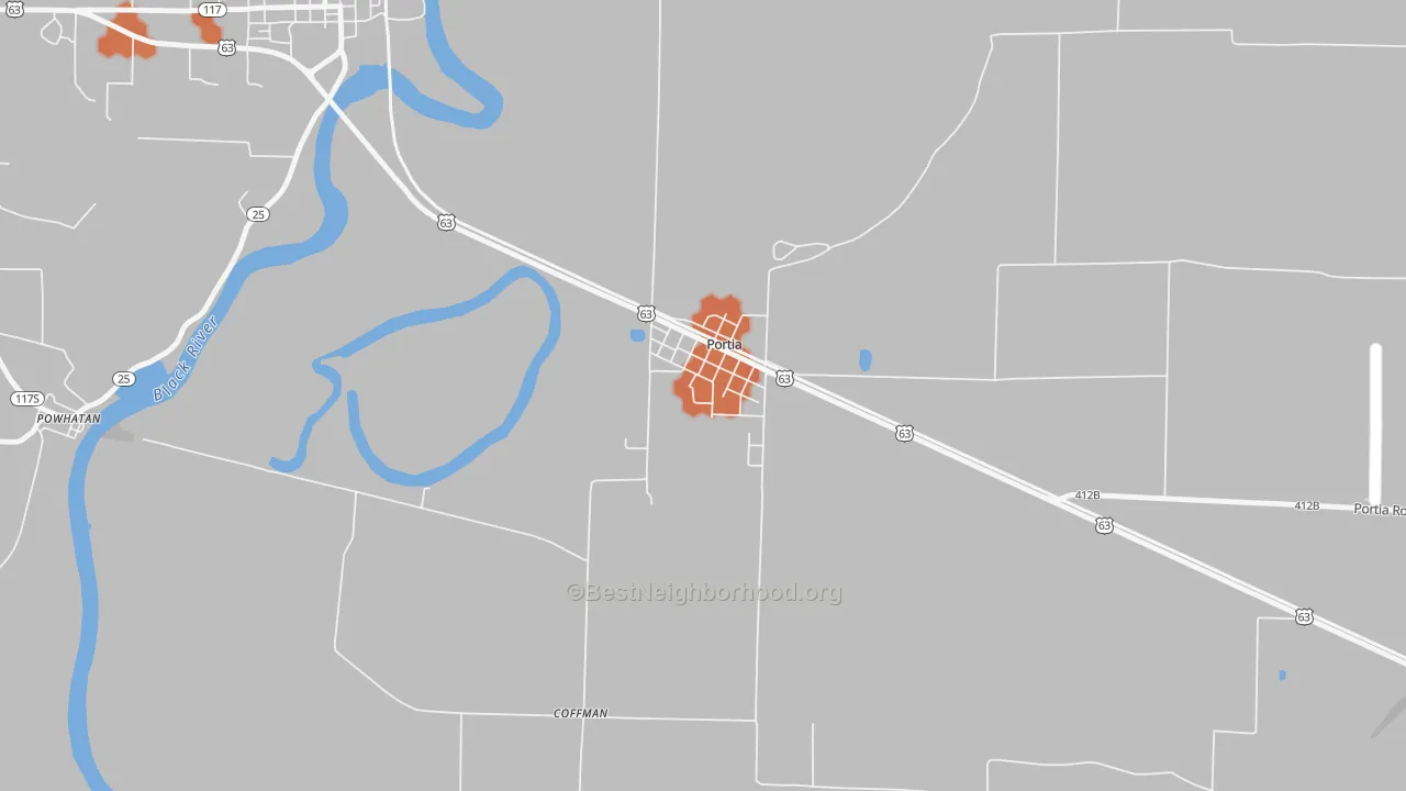 Bike Grade map of 72457, AR
