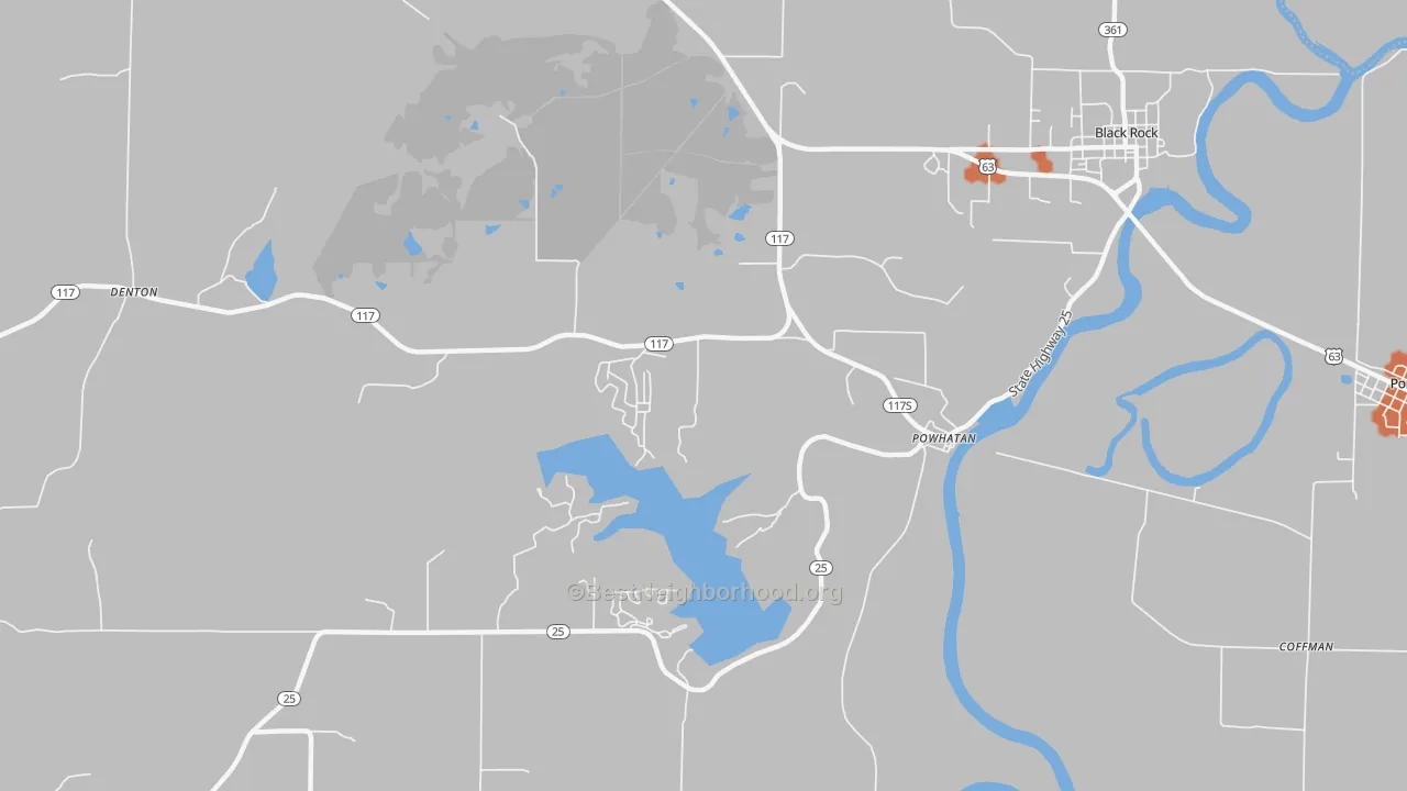 Bike Grade map of 72458, AR