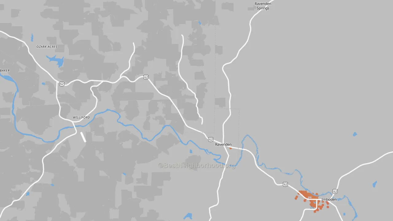 Bike Grade map of 72459, AR