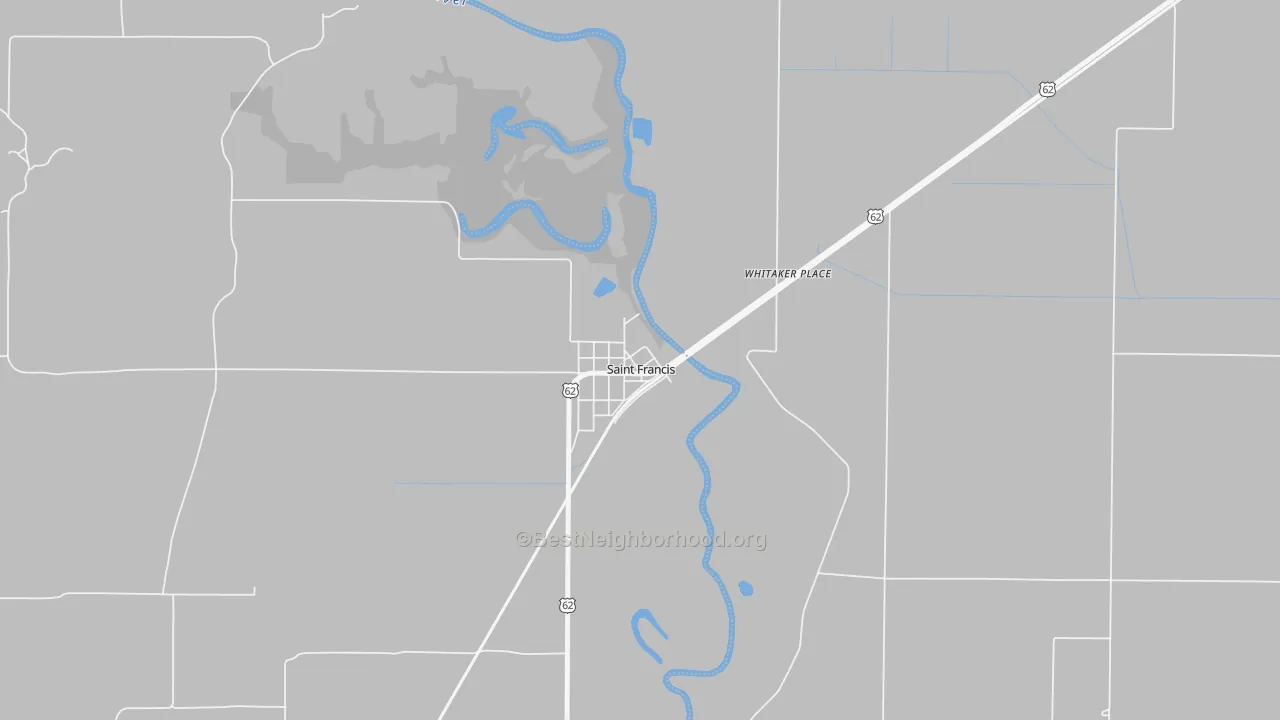 Bike Grade map of 72464, AR