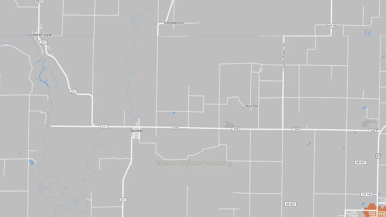 Bike Grade map of 72470, AR