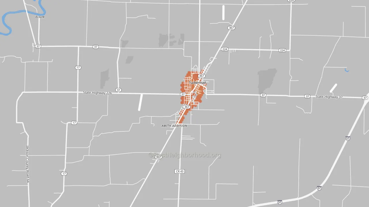 Bike Grade map of 72473, AR