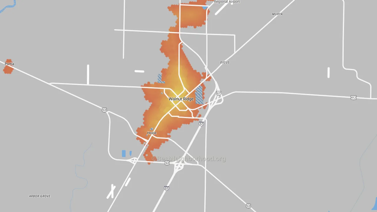 Bike Grade map of 72476, AR
