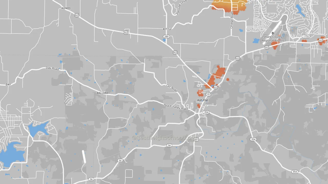 Bike Grade map of 72513, AR
