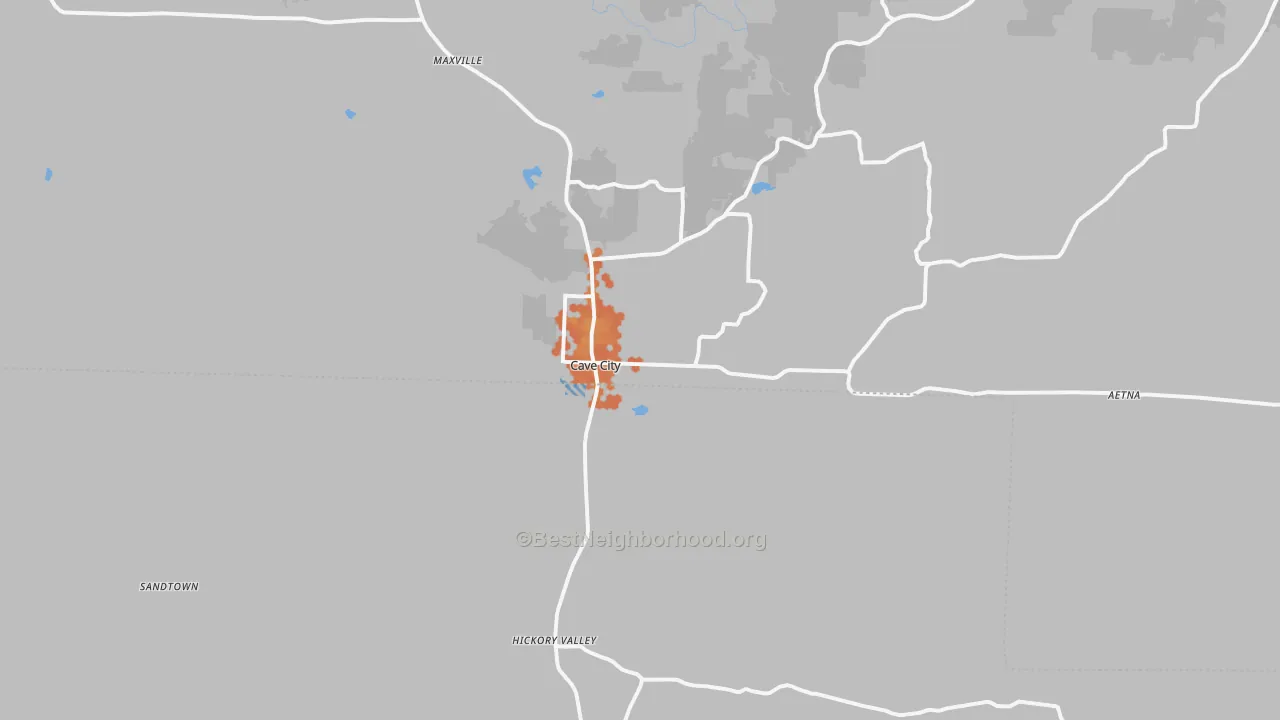 Bike Grade map of 72521, AR