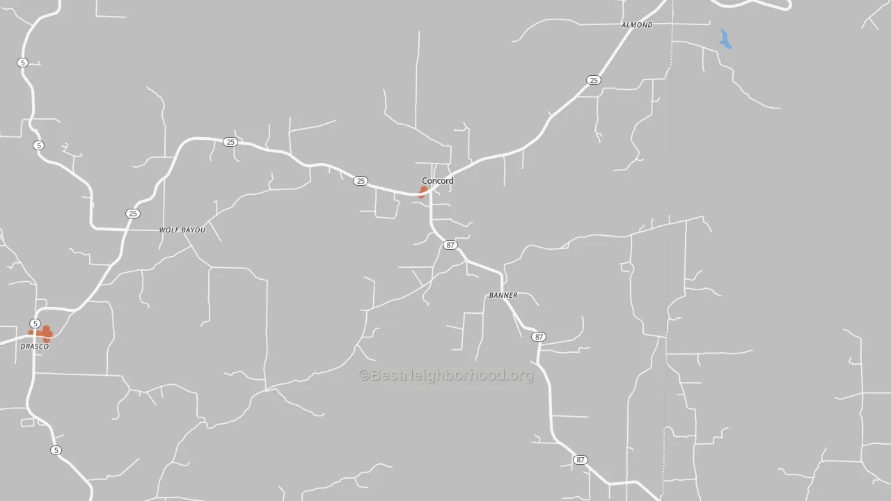 Bike Grade map of 72523, AR
