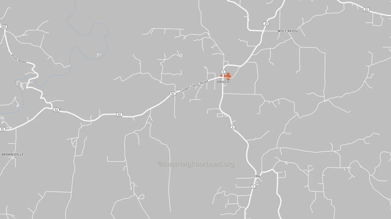 Bike Grade map of 72530, AR