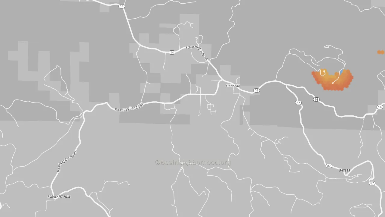 Bike Grade map of 72533, AR