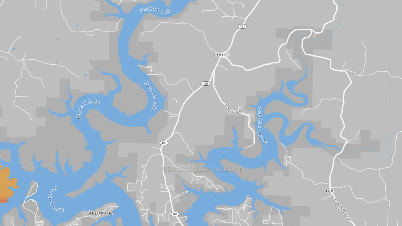 Bike Grade map of 72537, AR