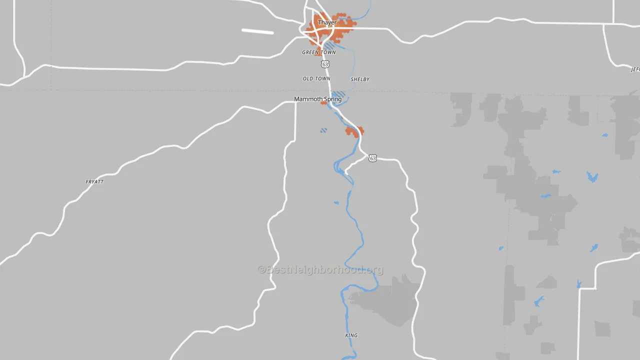 Bike Grade map of 72554, AR