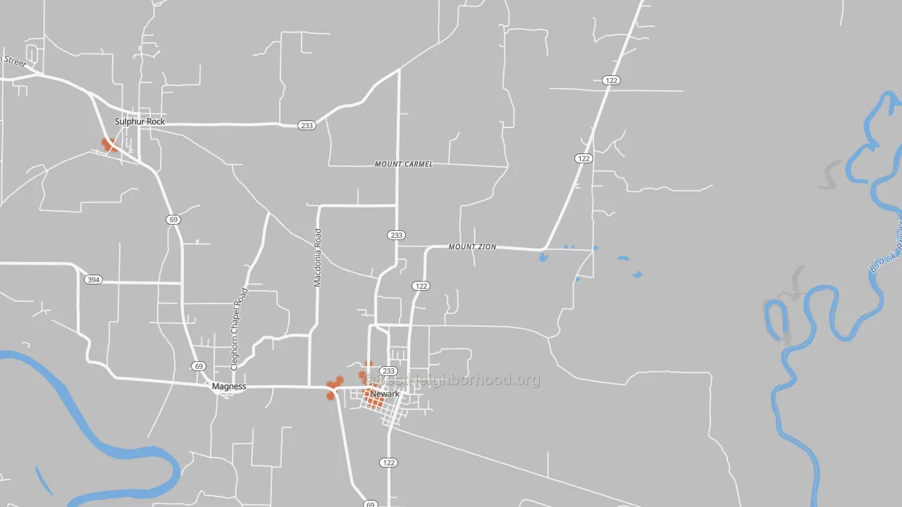 Bike Grade map of 72562, AR