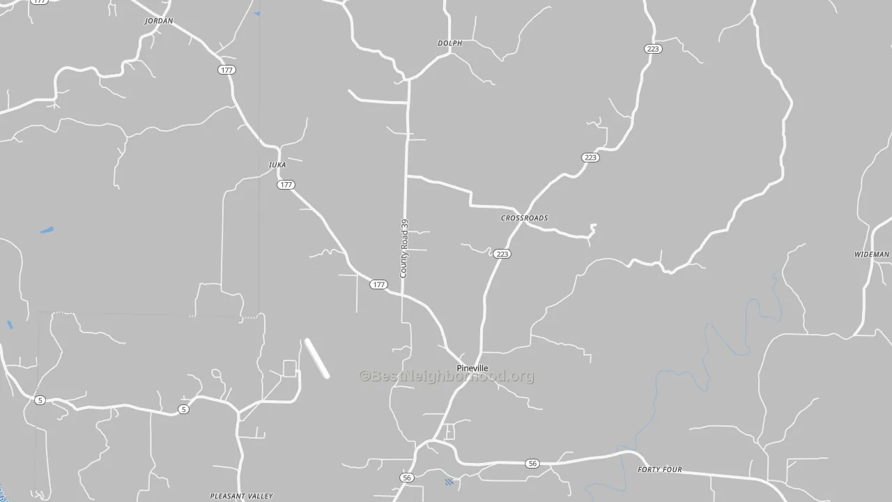 Bike Grade map of 72566, AR