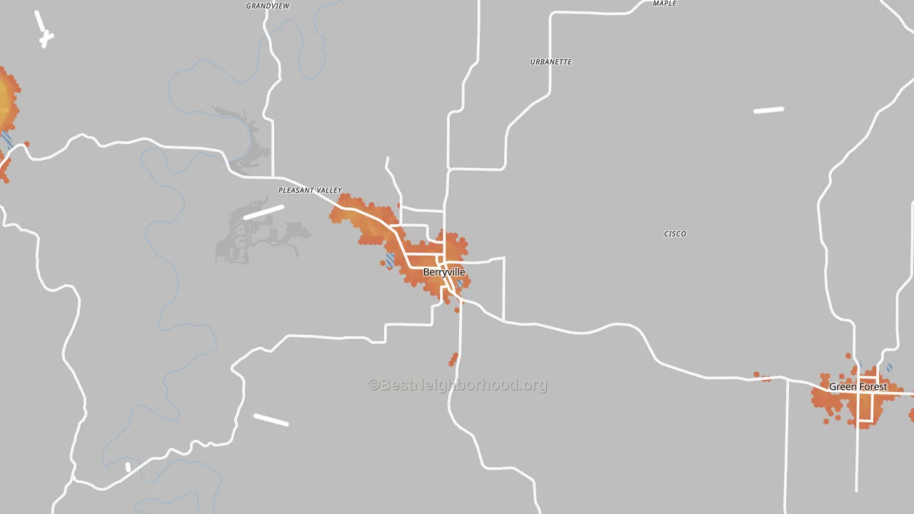Bike Grade map of 72616, AR