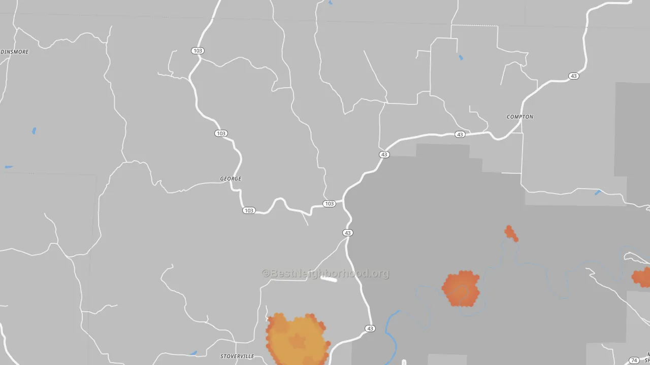 Bike Grade map of 72624, AR