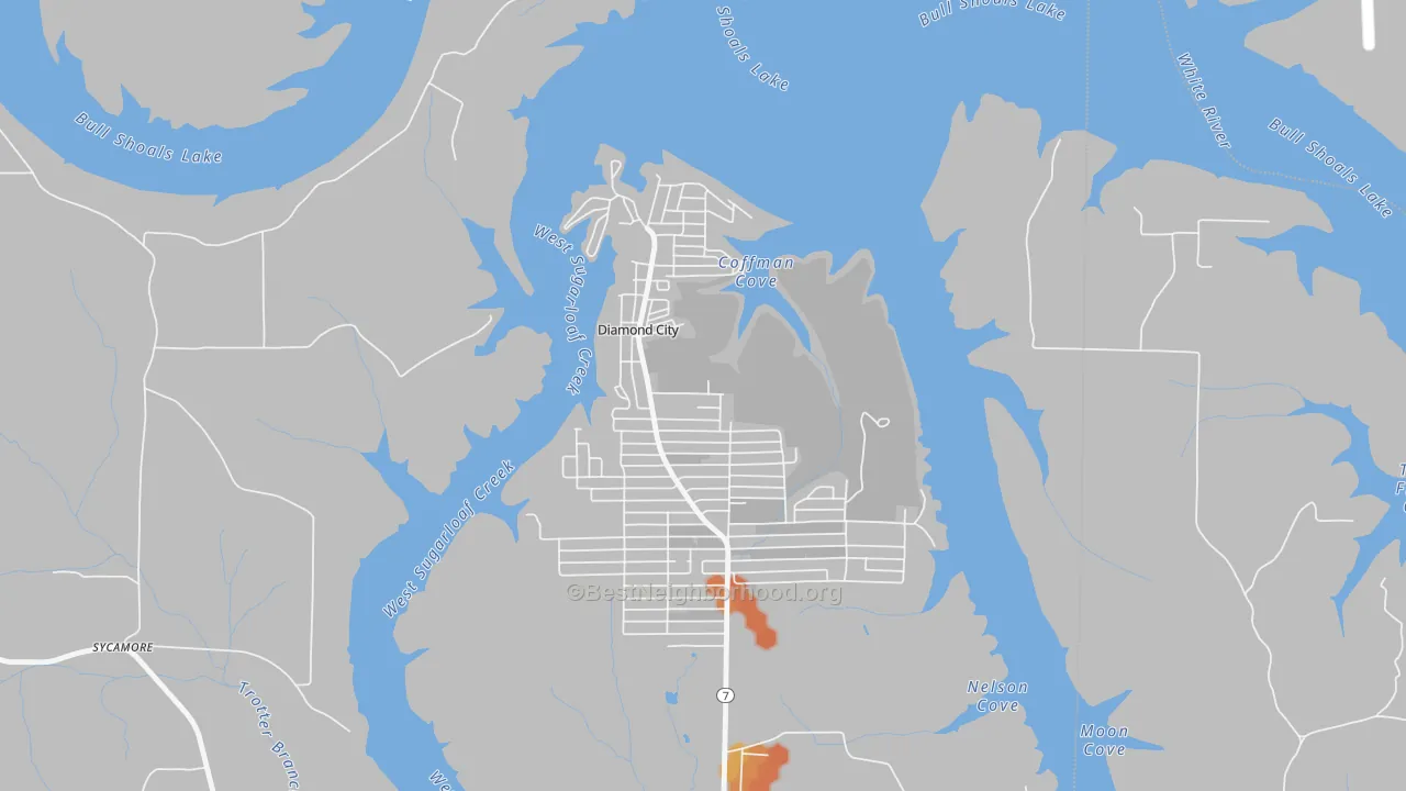 Bike Grade map of 72630, AR