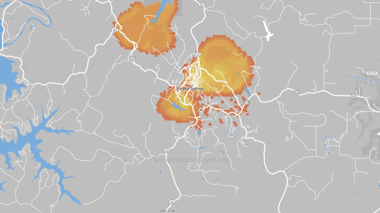 Bike Grade map of 72632, AR