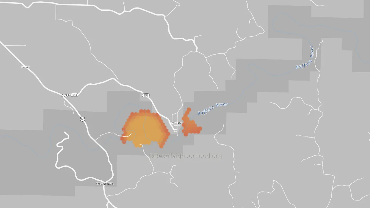 Bike Grade map of 72636, AR