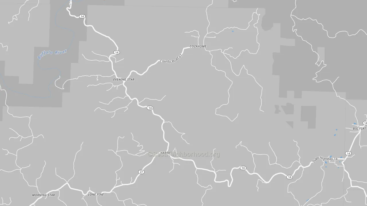 Bike Grade map of 72639, AR