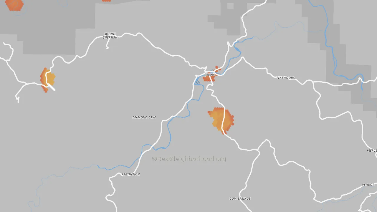Bike Grade map of 72641, AR