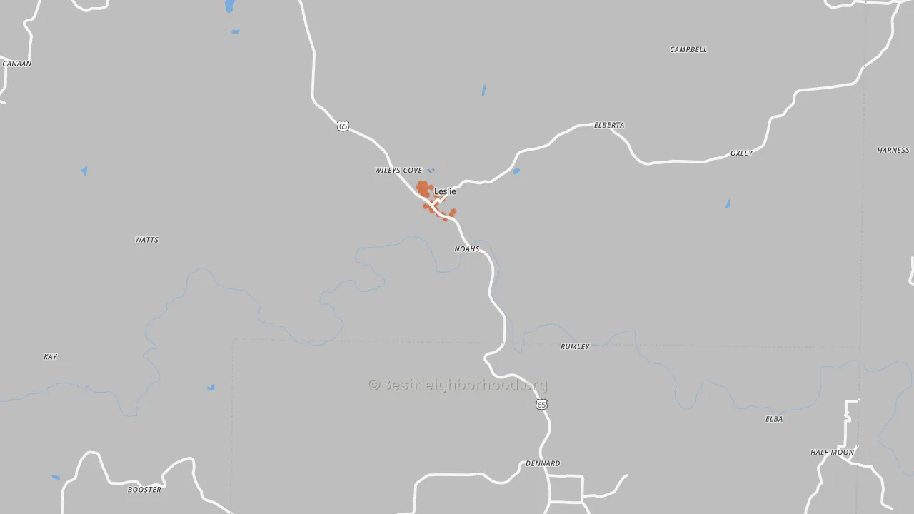 Bike Grade map of 72645, AR