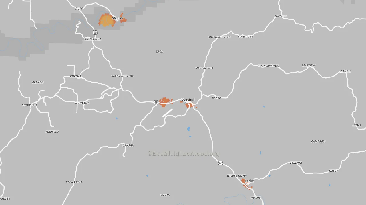 Bike Grade map of 72650, AR