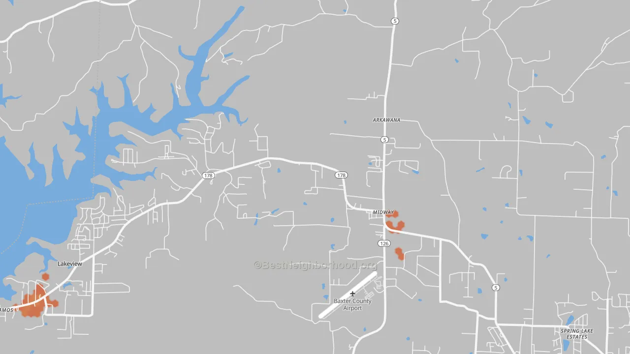 Bike Grade map of 72651, AR