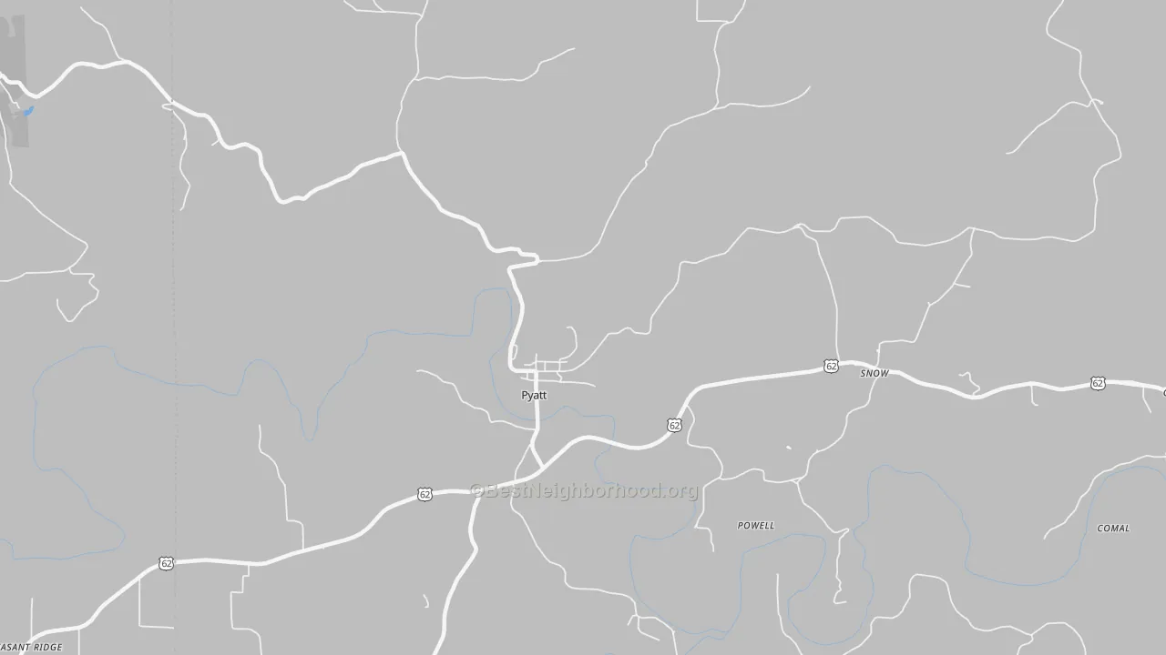 Bike Grade map of 72672, AR