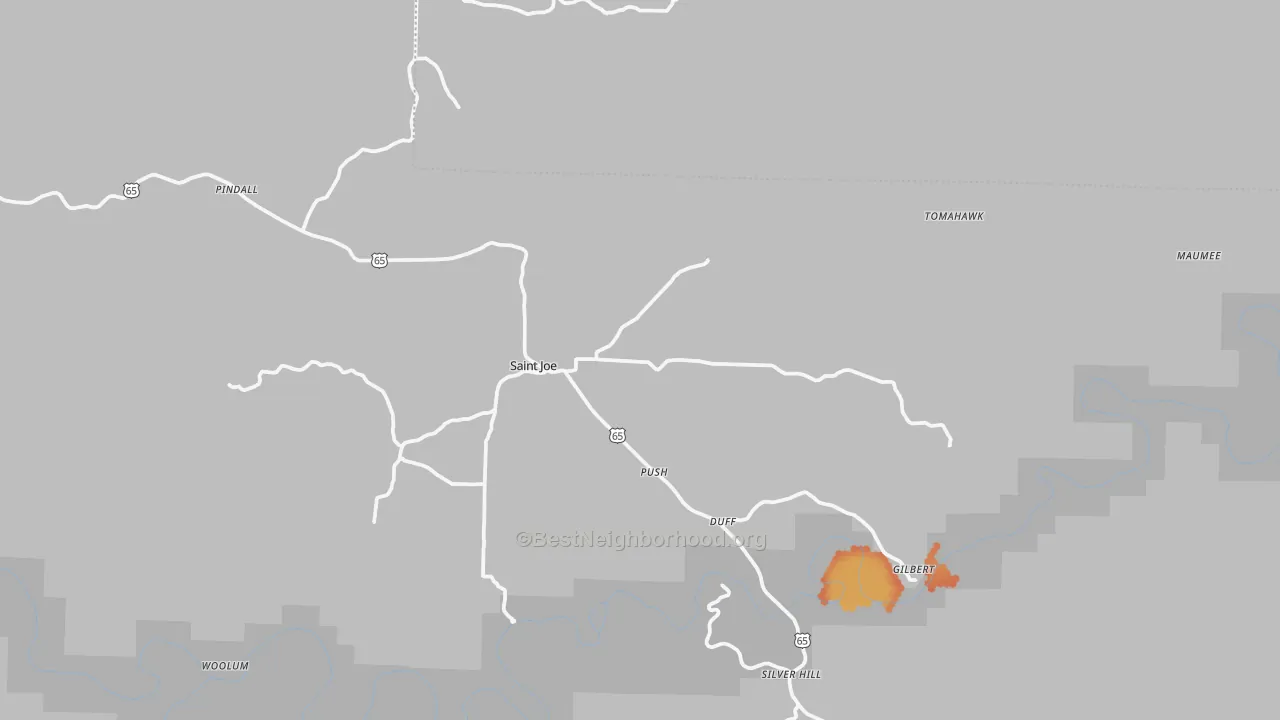 Bike Grade map of 72675, AR
