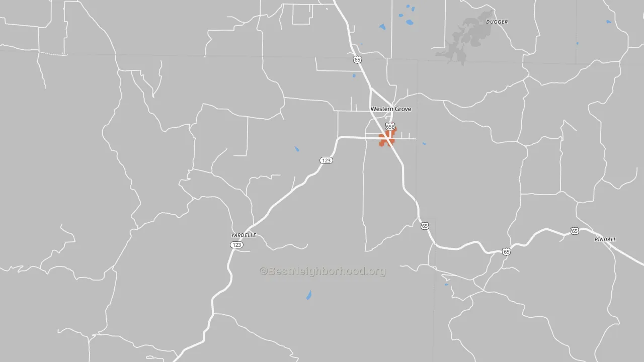 Bike Grade map of 72685, AR
