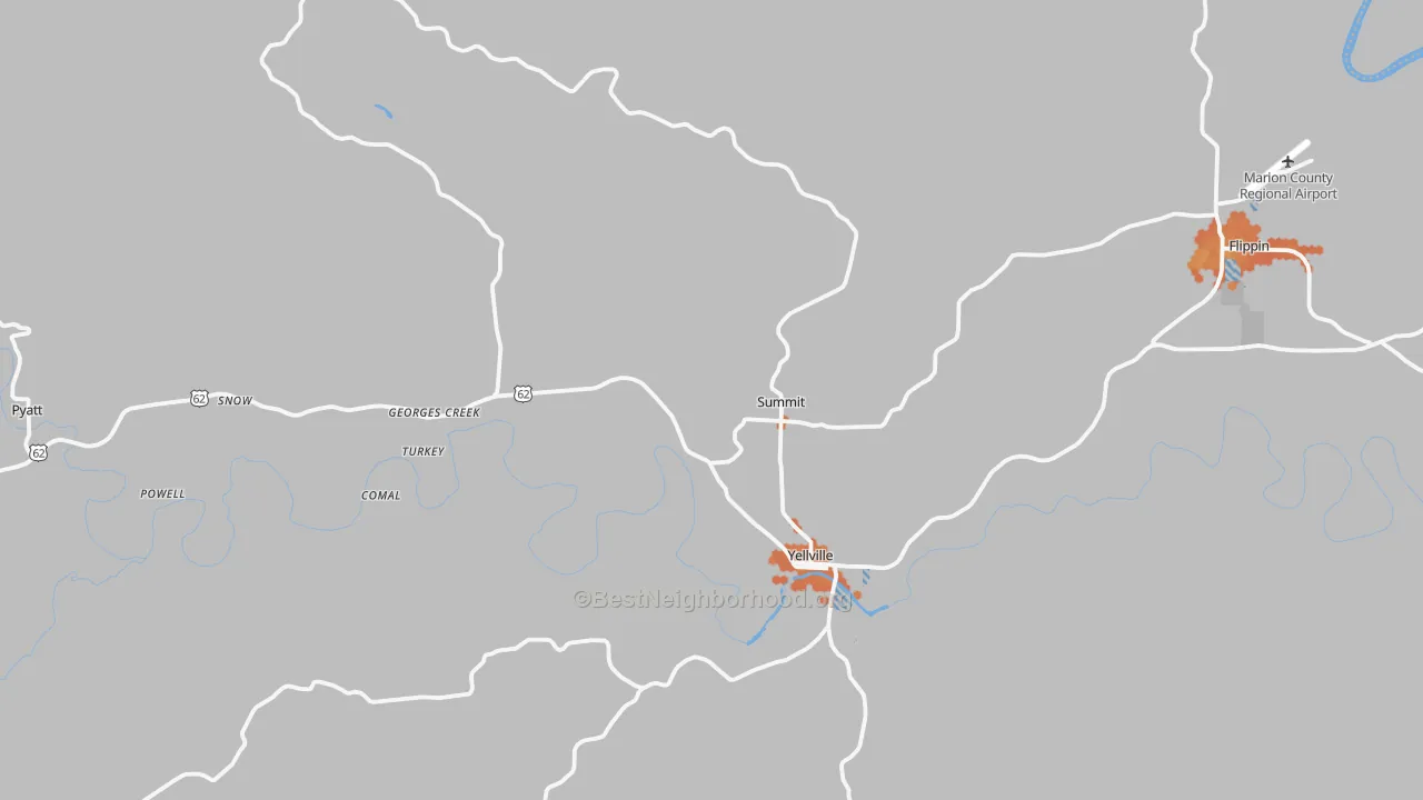 Bike Grade map of 72687, AR
