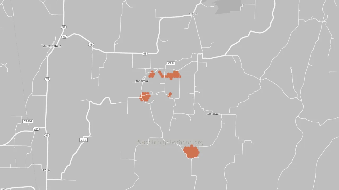 Bike Grade map of 72717, AR