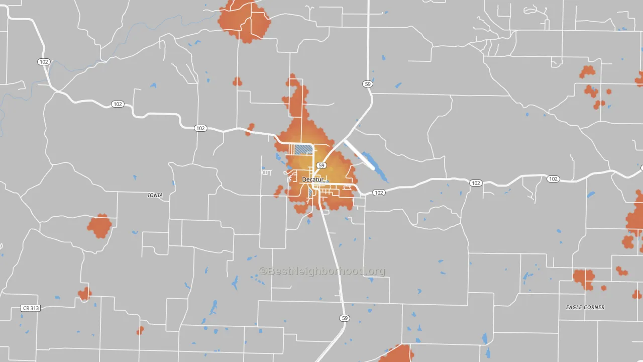 Bike Grade map of 72722, AR