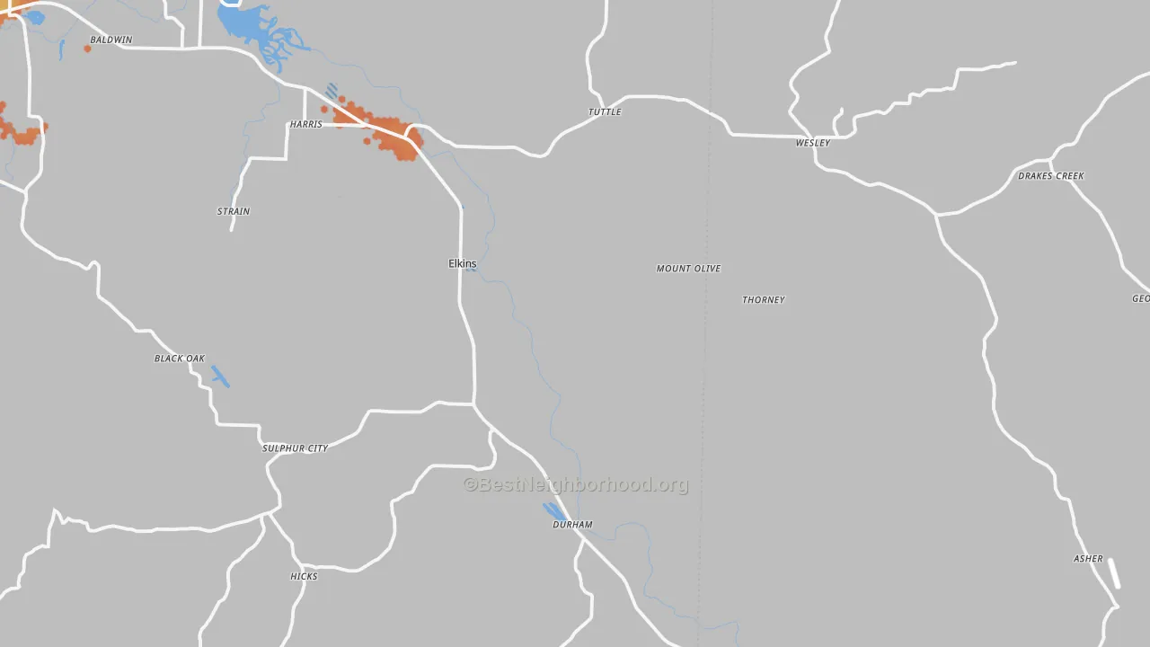 Bike Grade map of 72727, AR