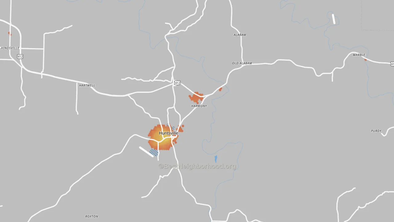 Bike Grade map of 72740, AR