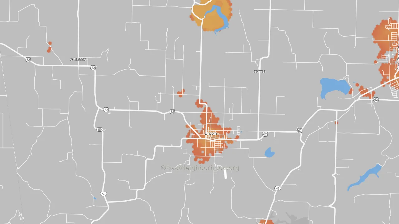 Bike Grade map of 72744, AR