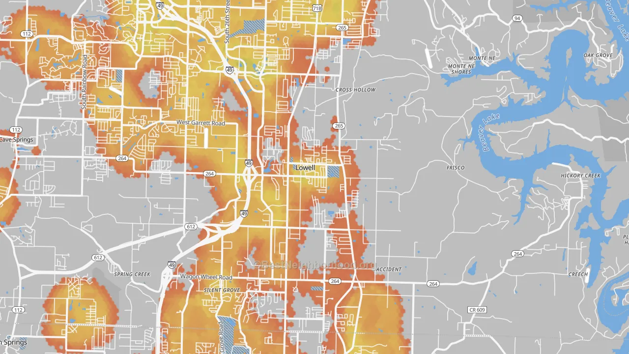Bike Grade map of 72745, AR