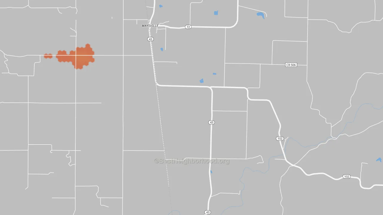 Bike Grade map of 72747, AR