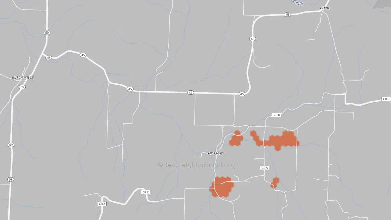 Bike Grade map of 72749, AR