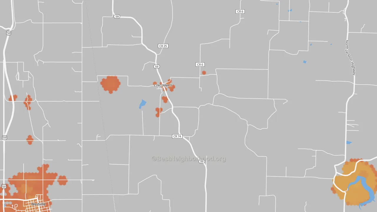 Bike Grade map of 72769, AR