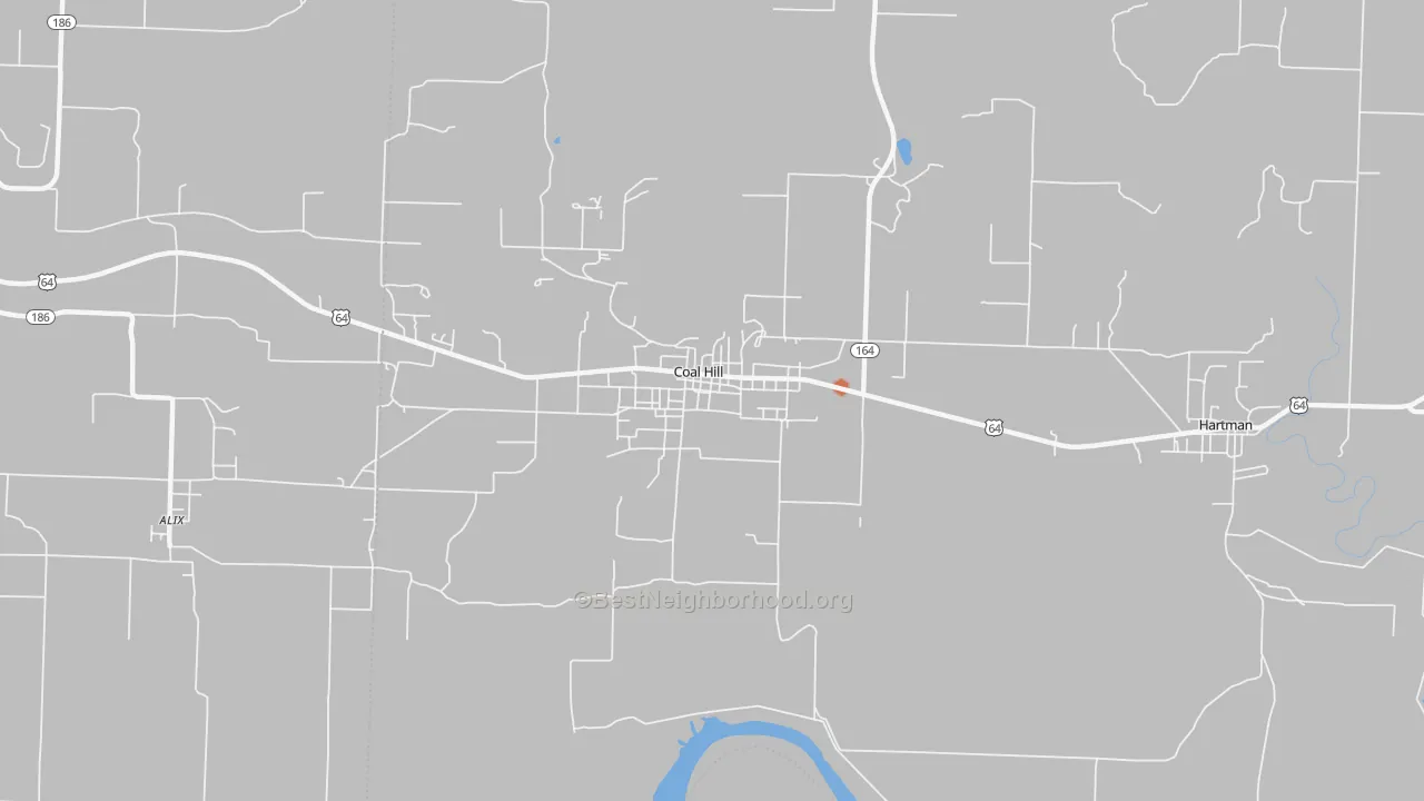 Bike Grade map of 72832, AR
