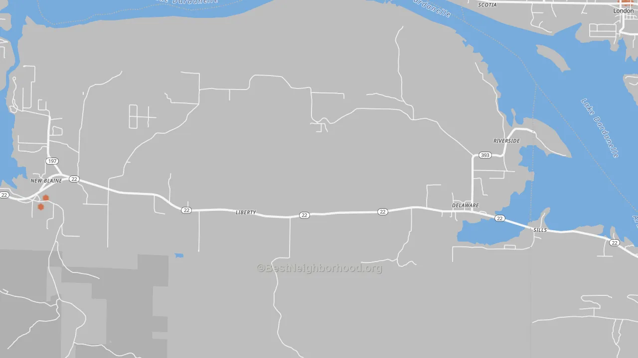 Bike Grade map of 72835, AR