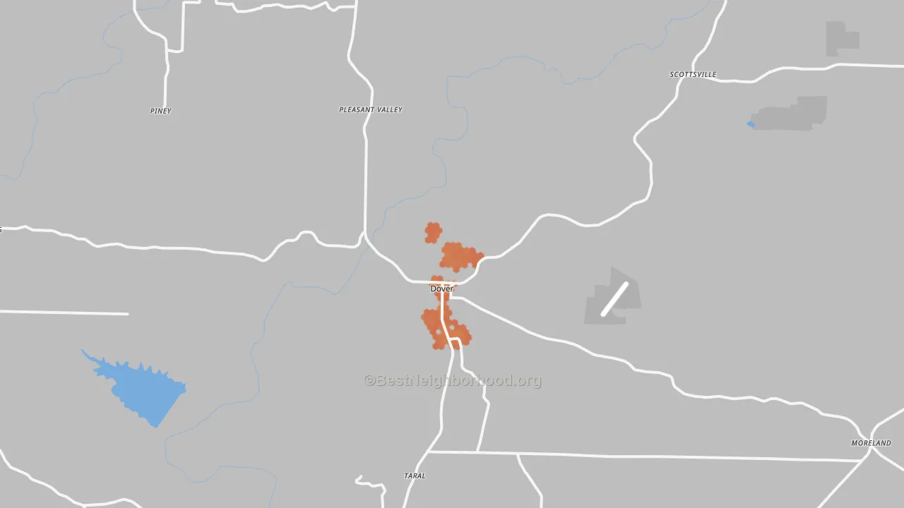 Bike Grade map of 72837, AR