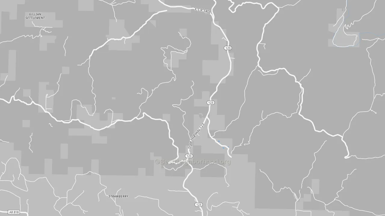 Bike Grade map of 72839, AR