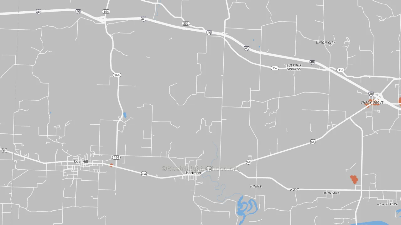 Bike Grade map of 72840, AR