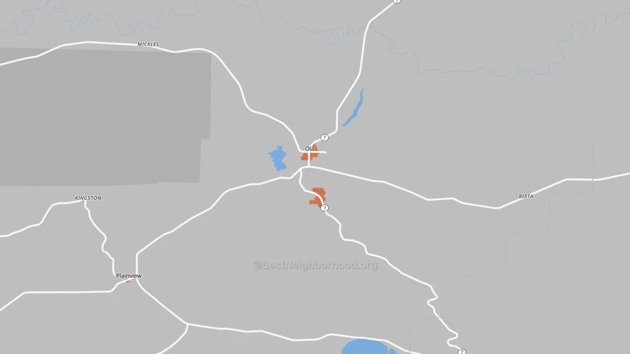 Bike Grade map of 72853, AR