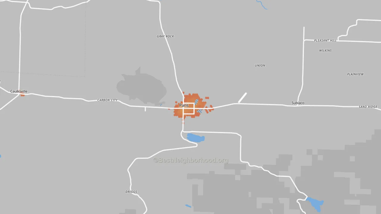 Bike Grade map of 72855, AR