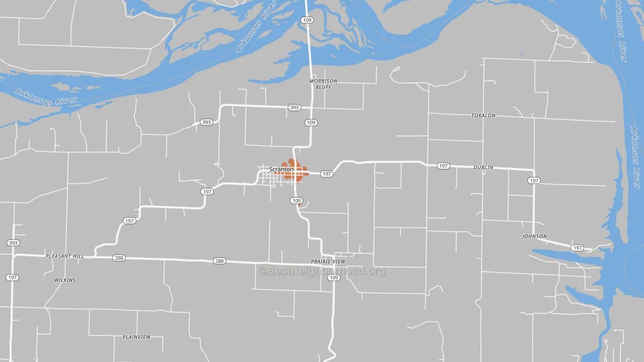 Bike Grade map of 72863, AR