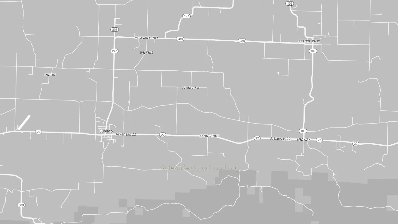 Bike Grade map of 72865, AR