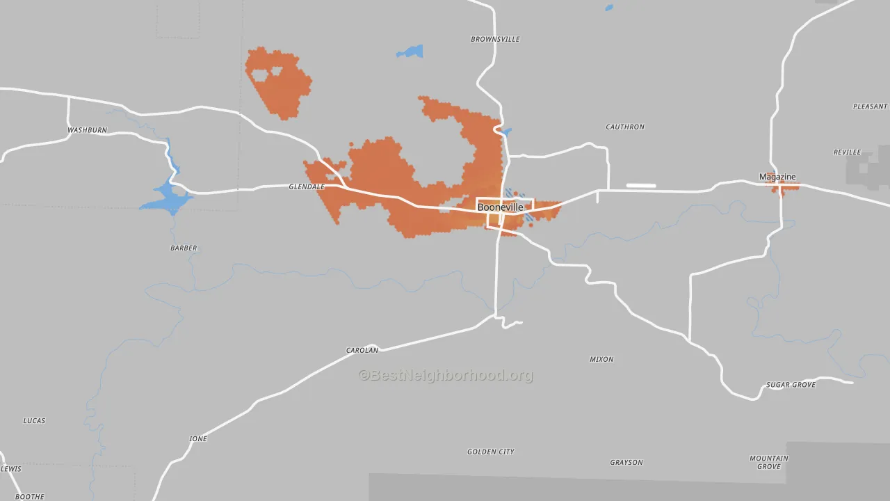 Bike Grade map of 72927, AR