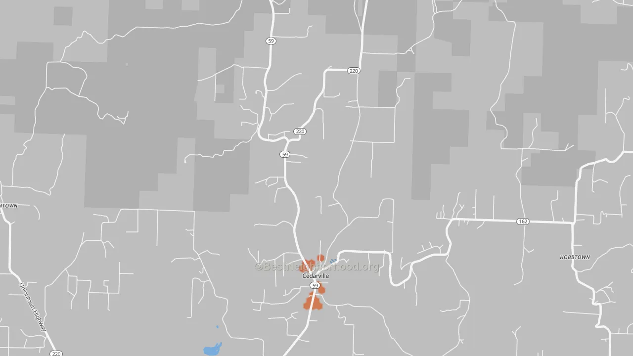 Bike Grade map of 72932, AR